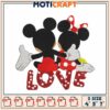 Mickey Minnie Love Embroidery Design 2 Mickey Minnie Love Embroidery Design