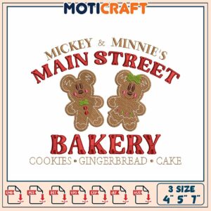 Mickey Minnie Gingerbread Bakery Embroidery