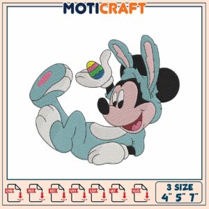 Mickey Easter Bunny Embroidery Design