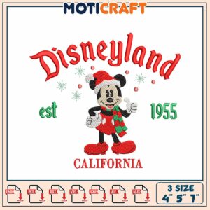 Mickey Disneyland Christmas Embroidery