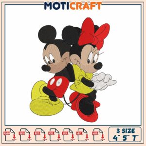 Mickey and Minnie Mouse Embroidery Design for All Machine Sizes