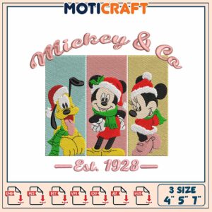 Mickey & Friends Christmas Embroidery Design