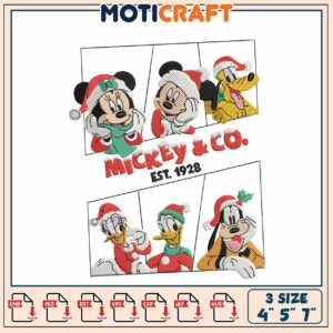 Mickey & Co Christmas Embroidery Designs