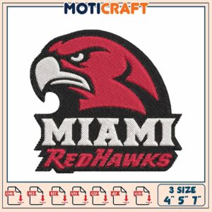 Miami RedHawks Embroidery Design