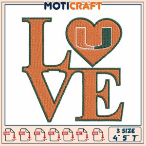 Miami Love Embroidery Design