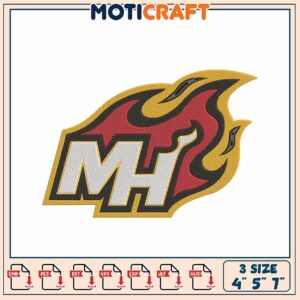 MH Flames Embroidery Design 3 Sizes