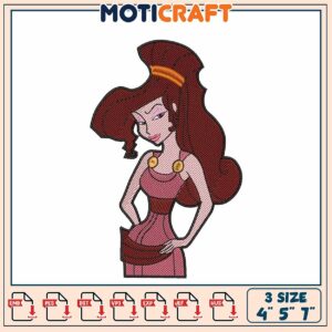 Megara Embroidery Design, 3 Sizes