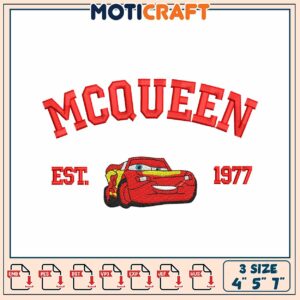 McQueen Embroidery Design 4x7 Inch