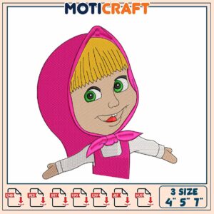 Masha Embroidery Design 4x5x7 Inch