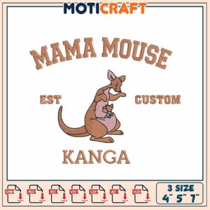 Mama Mouse Kanga Embroidery Design