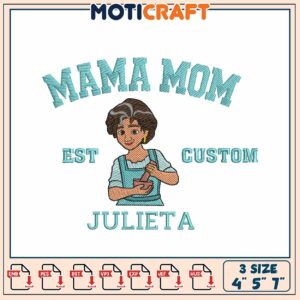 Mama Mom Embroidery Design 3 Sizes