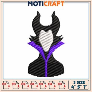 Maleficent Embroidery Design 3 Sizes 4x5x7 Inch