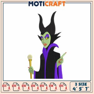 Maleficent Embroidery Design, 3 Sizes