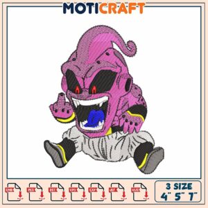 Majin Buu Embroidery Design, 3 Sizes