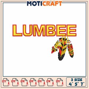 Lumbees Embroidery Design with Colorful Feather Accents