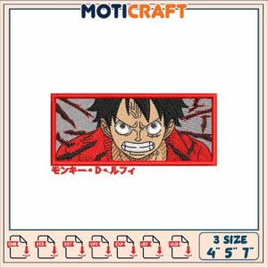 Luffy One Piece Embroidery Patch Design