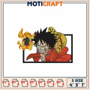 Luffy One Piece Embroidery Design