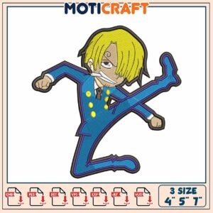 Luffy Embroidery Design 4x5x7 Inch