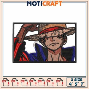 Luffy Embroidery Design 3 Sizes