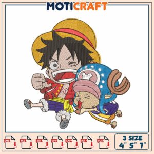 Luffy & Chopper Embroidery Design