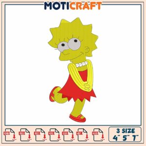 Lisa Simpson Embroidery Design 3 Sizes