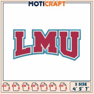 LMU Embroidery Design 3 Sizes