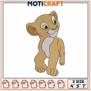 Lion Cub Embroidery Design 3 Sizes