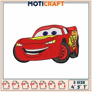 Lightning McQueen Embroidery Design 3 Sizes