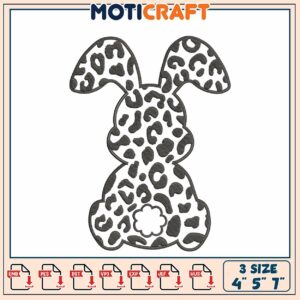 Leopard Bunny Embroidery Design