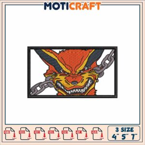 Kurama Fox Embroidery Design 3 Sizes