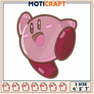 Kirby Embroidery Design 4x5x7 Inch