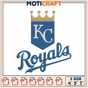 KC Royals Embroidery Design 4x5x7 Inch