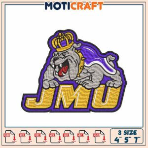 JMU Bulldog Embroidery Design 4x5x7 Inch