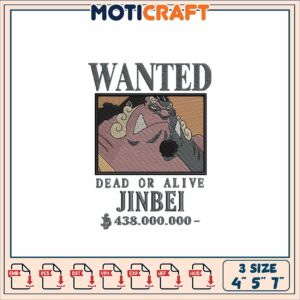 Jinbei Wanted Embroidery Design