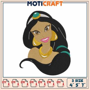 Jasmine Embroidery Design 4x5x7 Inch