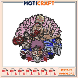 Dynamic Anime Embroidery Design Instant Download for Crafters