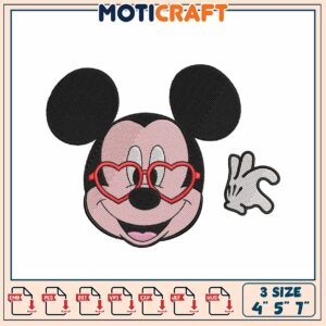 Mickey Mouse Embroidery Design Cute Character 3 Sizes Available