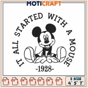 Mickey Mouse Embroidery Design 1928