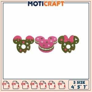 Mickey Mouse Donut Embroidery Design