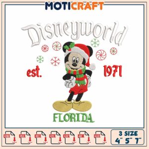 Mickey Mouse Christmas Disney World Embroidery