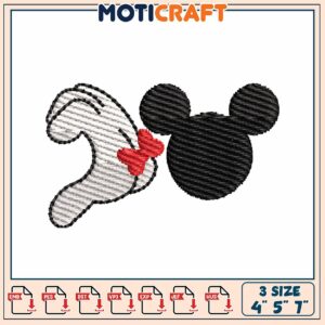 Mickey Minnie Embroidery Design 4x5x7