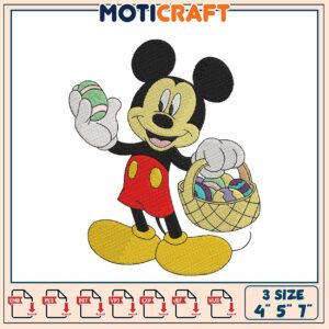 Mickey Easter Eggs Embroidery Design