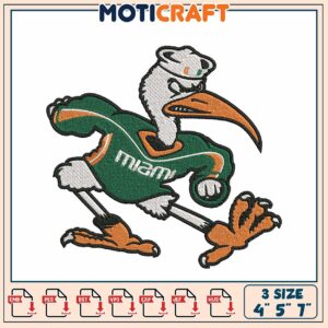 Miami Ibis Embroidery Design 3 Sizes