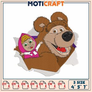 Masha and the Bear Embroidery Design