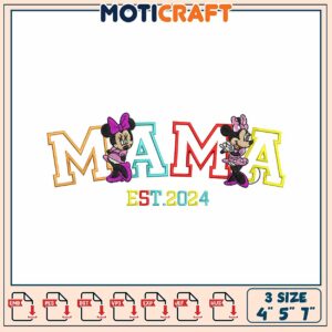 Mama Minnie Mouse Embroidery Design