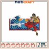 Luffy Wave Embroidery Design 4x7 inch