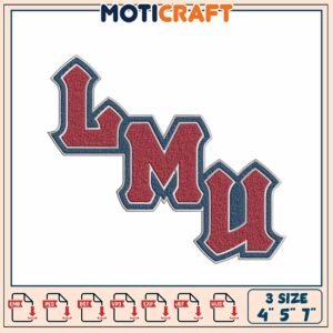 LMU Embroidery Design 3 Sizes