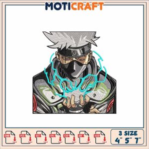 Kakashi Embroidery Design for Crafting 4 5 and 7 Inch Sizes