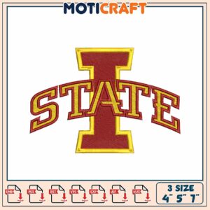 Iowa State Embroidery Design 4x5x7 Inch