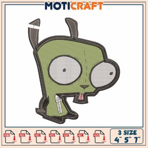 Invader Zim Embroidery Design 3 Sizes
